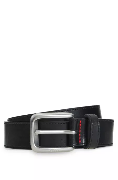 Ceinture de costume en cuir avec boucle à logo gravé