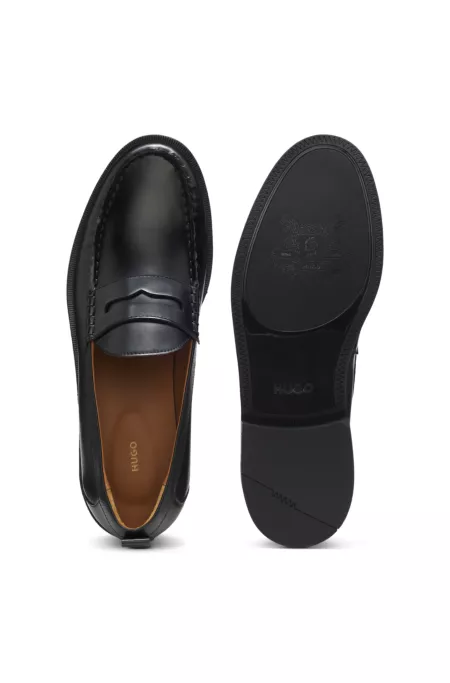 Pennyloafer aus gebürstetem Leder