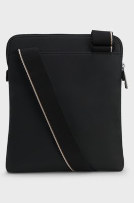Faux-leather envelope bag, Black