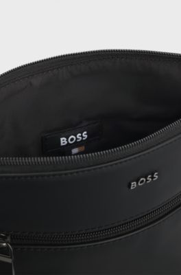 Faux-leather envelope bag, Black