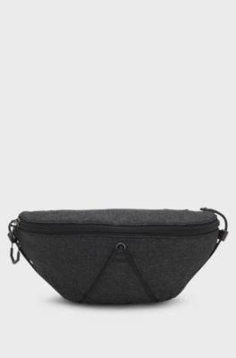 Textured belt bag with an adjustable waist strap, Black