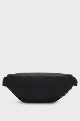 Textured belt bag with an adjustable waist strap, Black