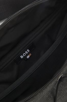 Textured belt bag with an adjustable waist strap, Black