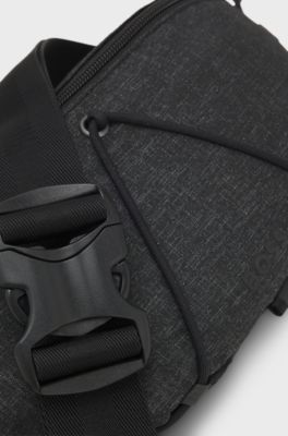 Textured belt bag with an adjustable waist strap, Black