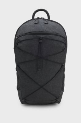 Ripstop backpack with chest strap and pockets, Black
