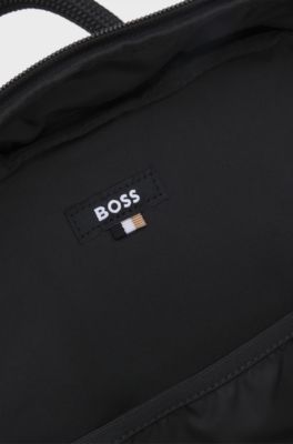 Ripstop backpack with chest strap and pockets, Black