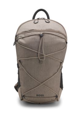 Ripstop backpack with chest strap and pockets, Beige