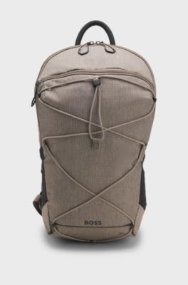 Ripstop backpack with chest strap and pockets, Beige