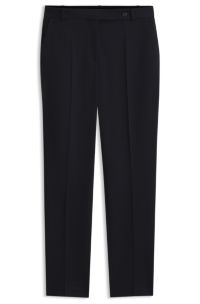 Relaxed-fit cropped trousers in performance fabric, Dark Blue