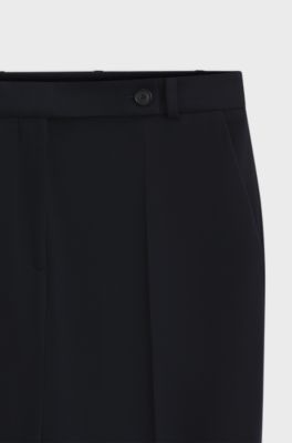 Relaxed-fit cropped trousers in performance fabric, Dark Blue