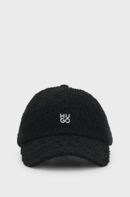 Wool-blend cap with a boucl&eacute; texture, Black