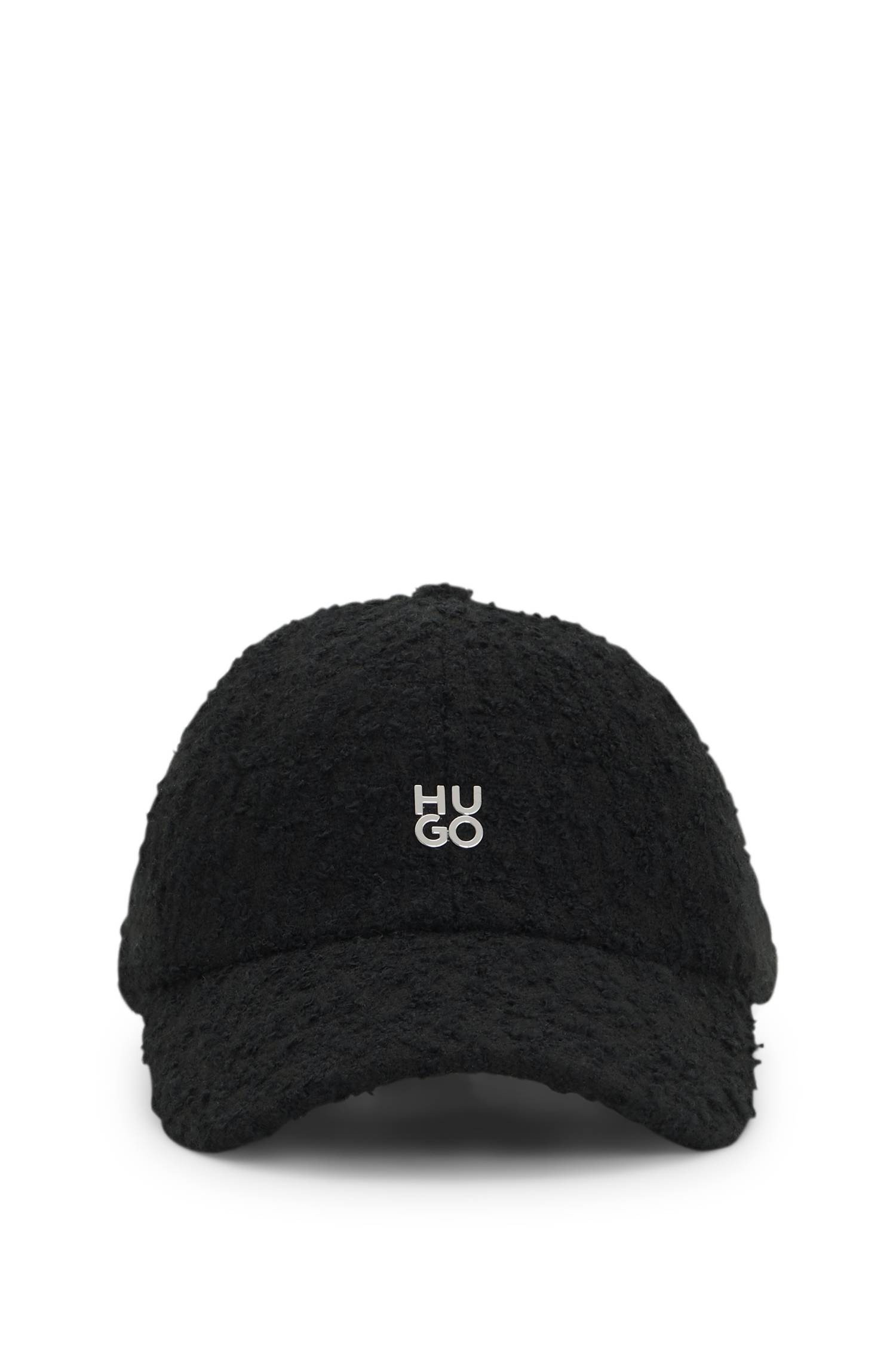 Hugo Wool-blend cap with a bouclé texture kepsar dam – bild 4