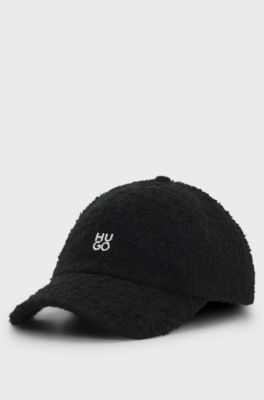 Wool-blend cap with a boucl&eacute; texture, Black