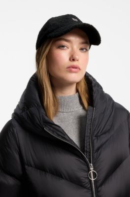 Wool-blend cap with a boucl&eacute; texture, Black