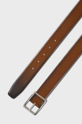 Reversible leather belt, Brown
