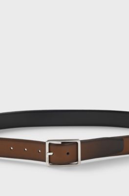 Reversible leather belt, Brown