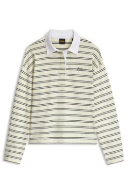 Loose-fit cotton sweatshirt with concealed closure, Patterned