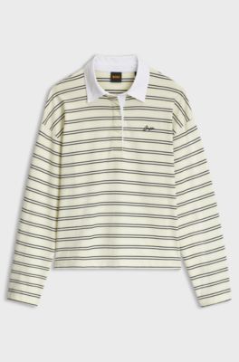Loose-fit cotton sweatshirt with concealed closure, Patterned