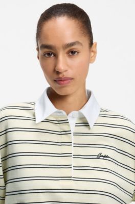 Loose-fit cotton sweatshirt with concealed closure, Patterned