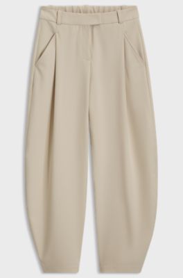 Pleated twill trousers, Light Beige