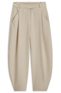Pleat-front formal trousers in stretch fabric, Light Beige