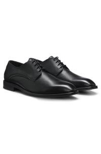 Grained leather lace-up shoes made in Italy, Black