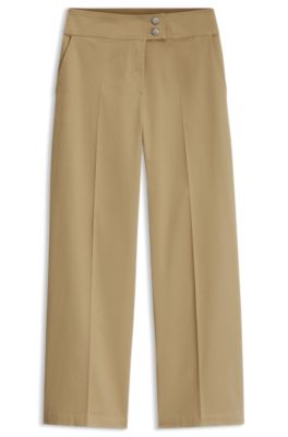 Stretch-cotton trousers, Beige