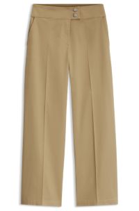 Stretch-cotton trousers, Beige