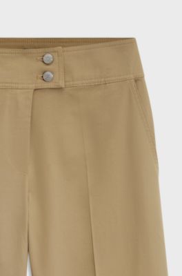 Stretch-cotton trousers, Beige