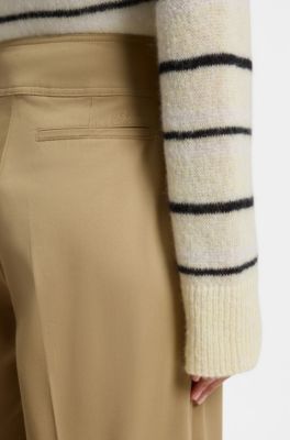 Stretch-cotton trousers, Beige