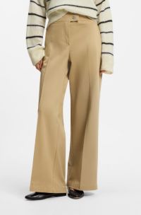 Broek van stretchkatoen, Beige