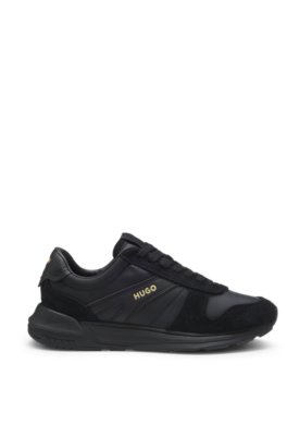 Hugo Suede trainers with gold-tone foiled logo låga sneakers herr – bild 2