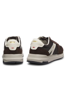 Hugo Suede trainers with gold-tone foiled logo låga sneakers herr – bild 3