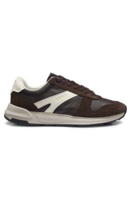 Hugo Suede trainers with gold-tone foiled logo låga sneakers herr – bild 2