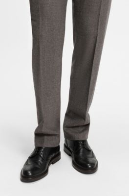 BOSS BY BECKHAM Scarpe Derby in nappa con dettagli brogue, Marrone scuro