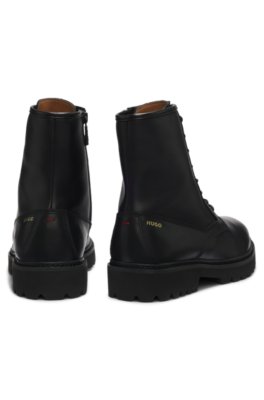 Hugo Lace-up boots in smooth leather with side zip kängor herr – bild 3
