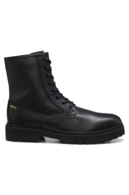 Hugo Lace-up boots in smooth leather with side zip kängor herr – bild 2