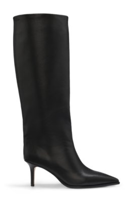 Knee-high boots in leather with stiletto heel 3
