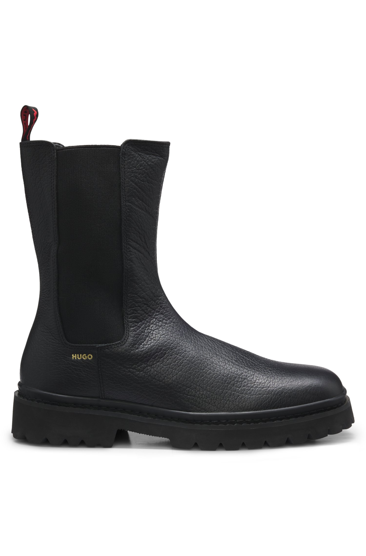 Hugo Square-toe leather Chelsea boots with lug sole herr – bild 3