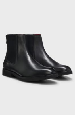 Versatile Chelsea boots in smooth leather, Black