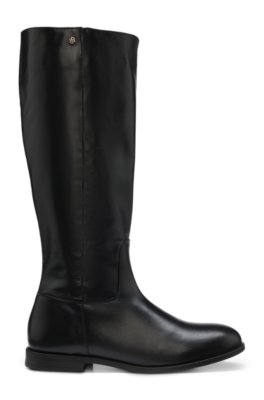Boss Leather boots with Double B monogram trims ankelboots dam – bild 3