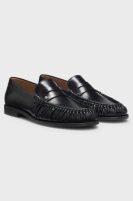 Leren mocassins met Double B-monogram, Zwart