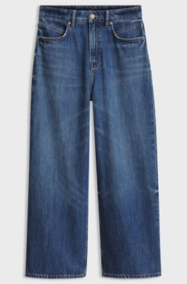 Cropped wide-leg jeans, Blue