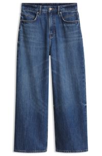 Cropped wide-leg jeans, Blue