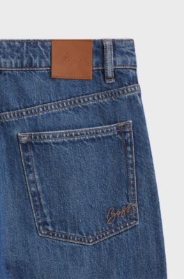 Cropped wide-leg jeans, Blue