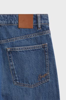 Cropped wide-leg jeans, Blue