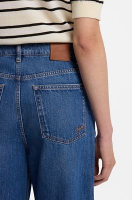 Cropped wide-leg jeans, Blue