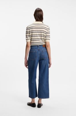 Cropped wide-leg jeans, Blue