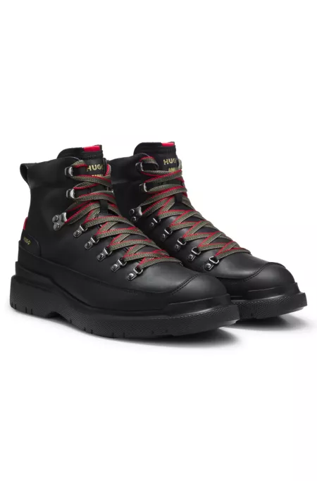 Hiking-style leather boots with an extralight sole