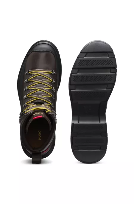 Hiking-style leather boots with an extralight sole